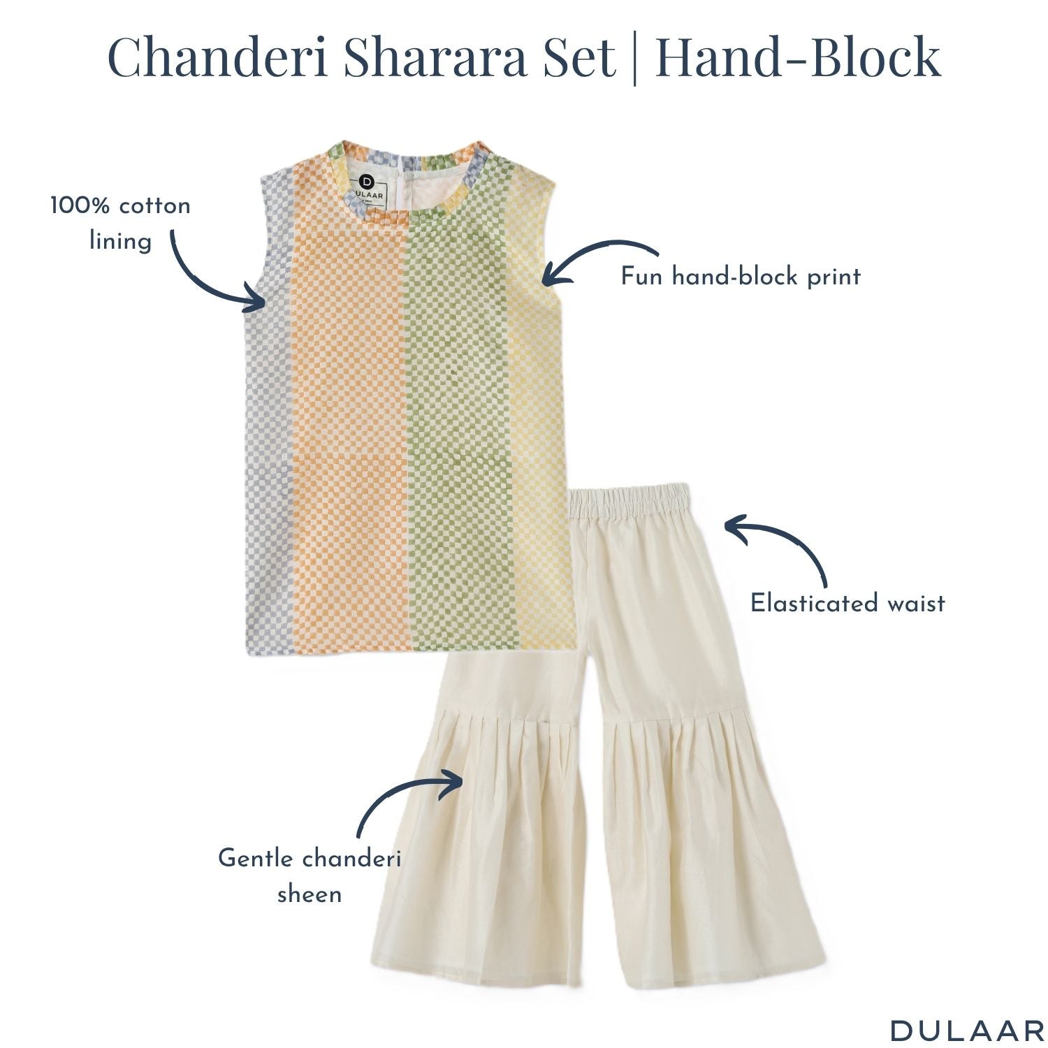 Chanderi Sharara Set | Hand-Block Printed