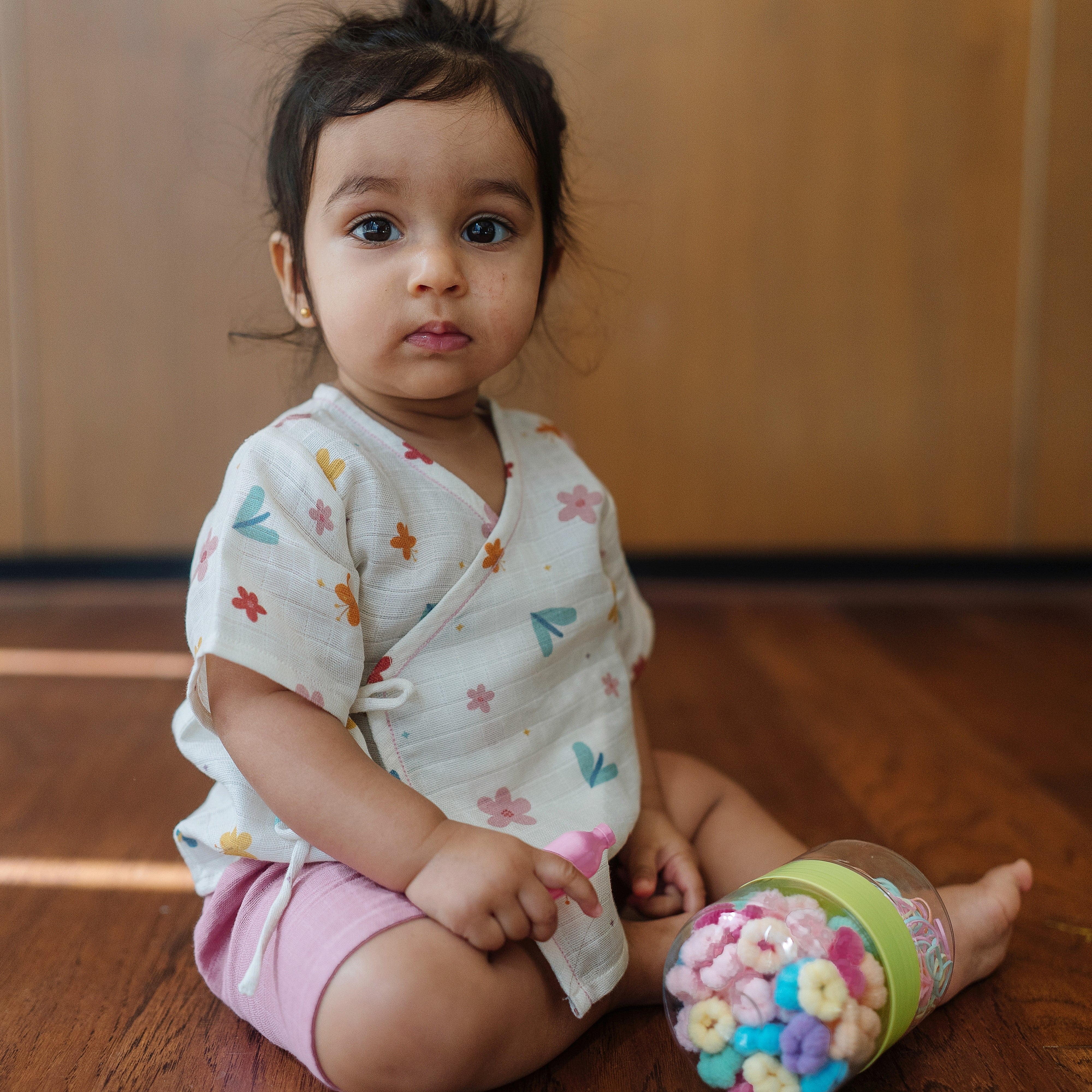 Organic Muslin Angrakha & Shorts Set