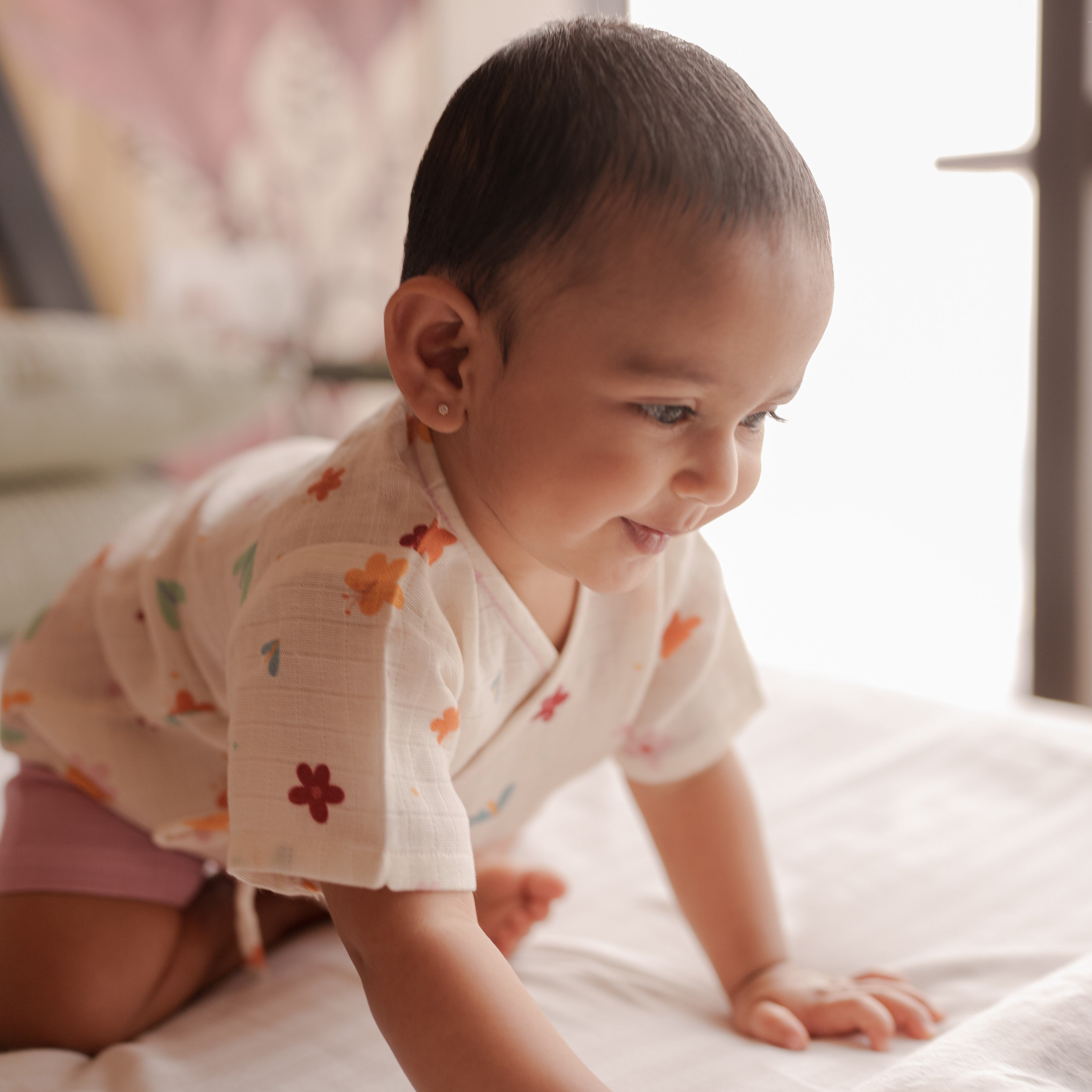 Organic Muslin Angrakha & Shorts Set