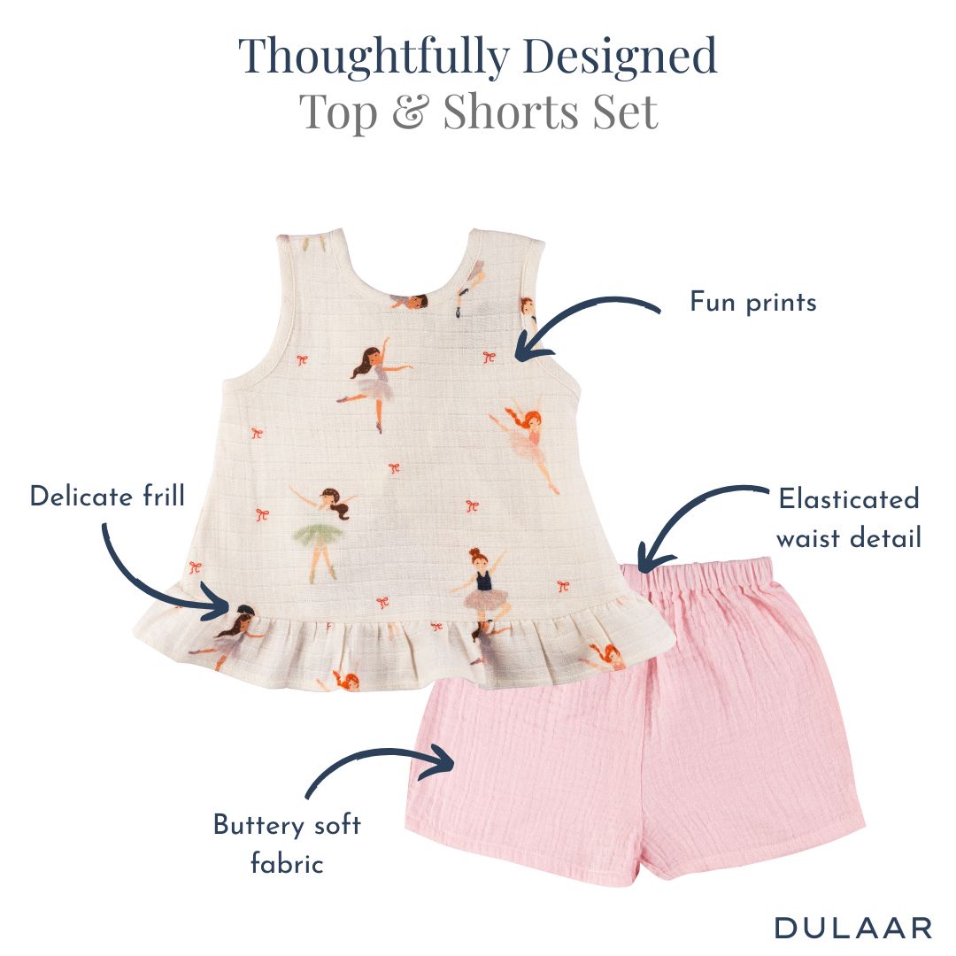 Organic Muslin Top & Shorts Set
