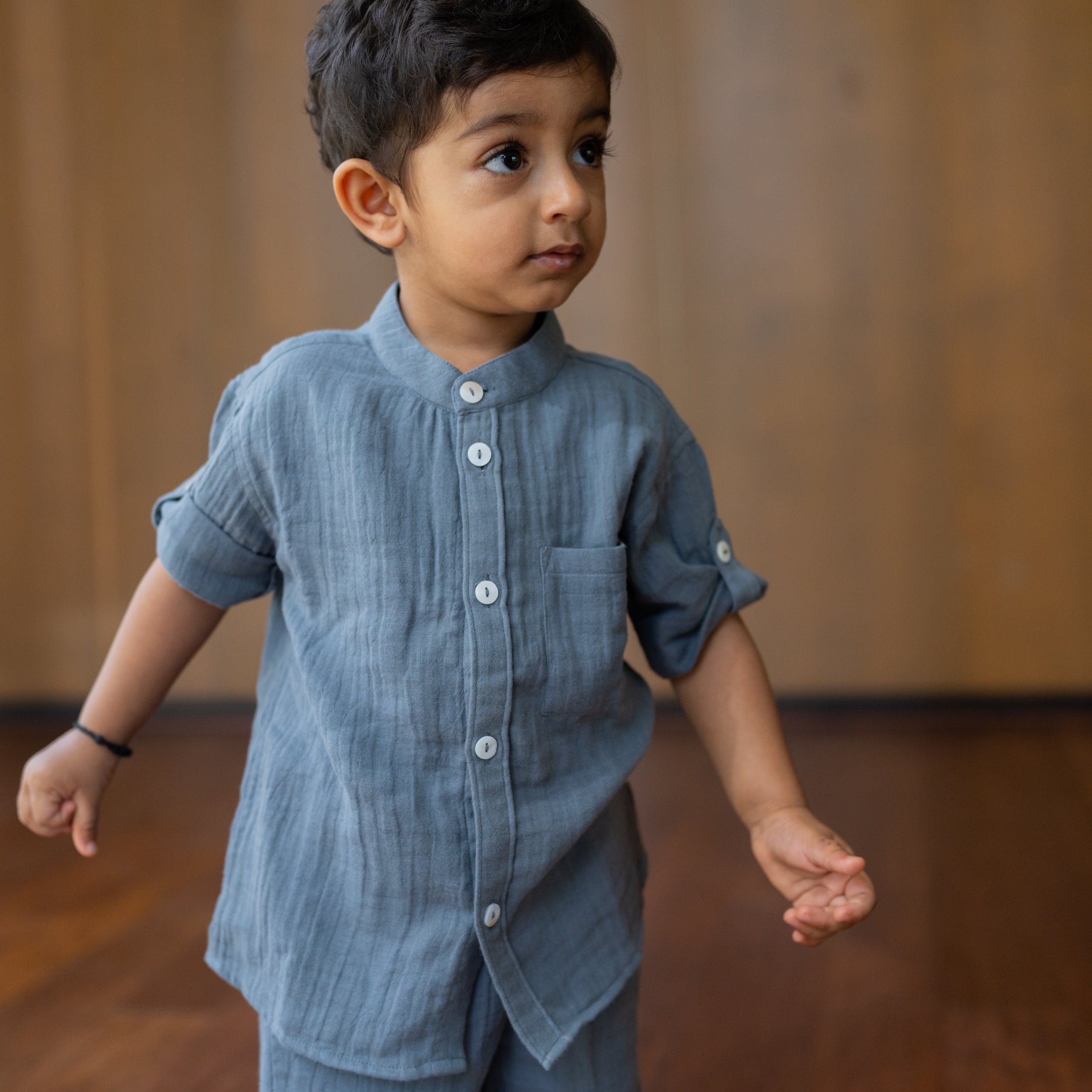 Organic Muslin Shirt & Shorts Set