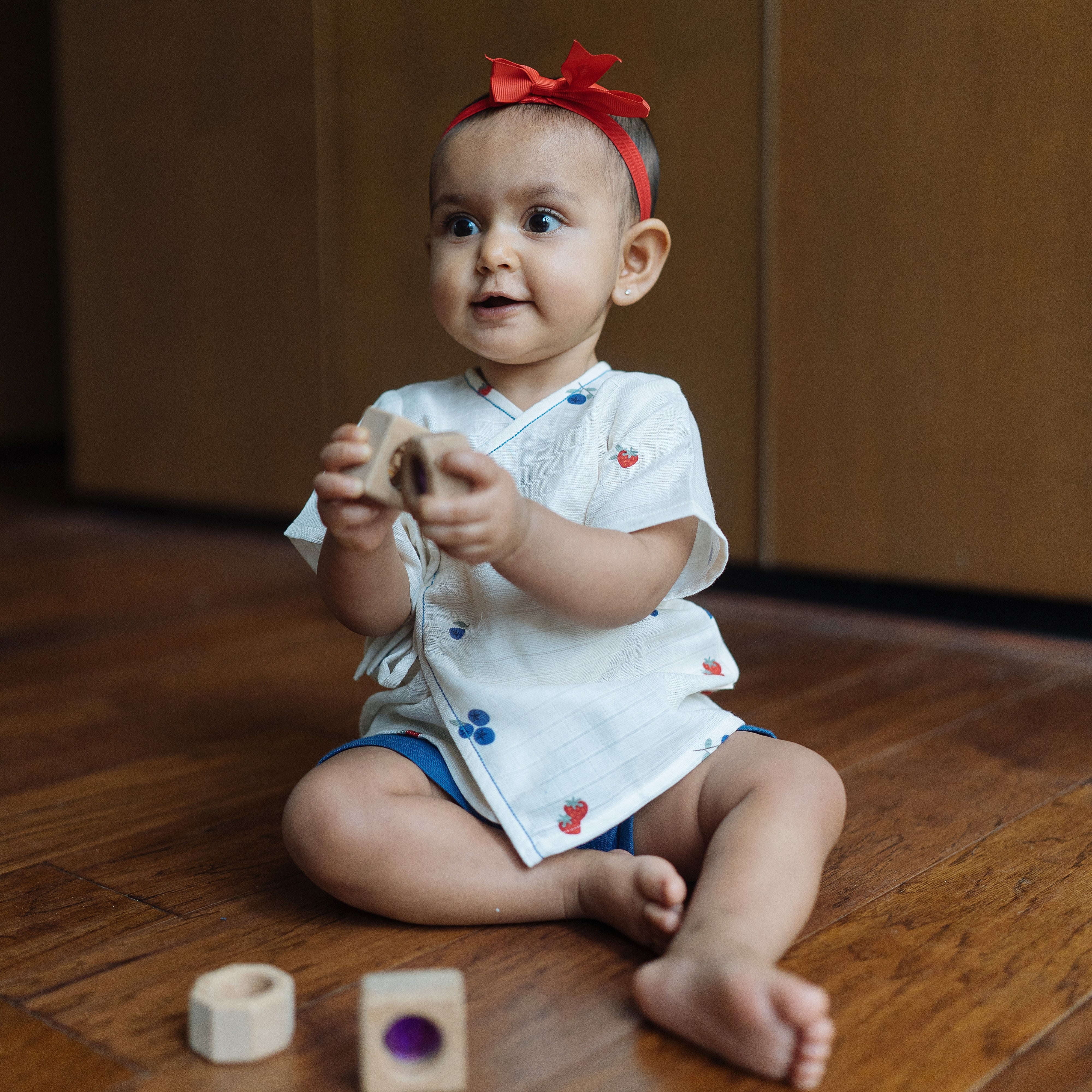 Organic Muslin Angrakha & Shorts Set