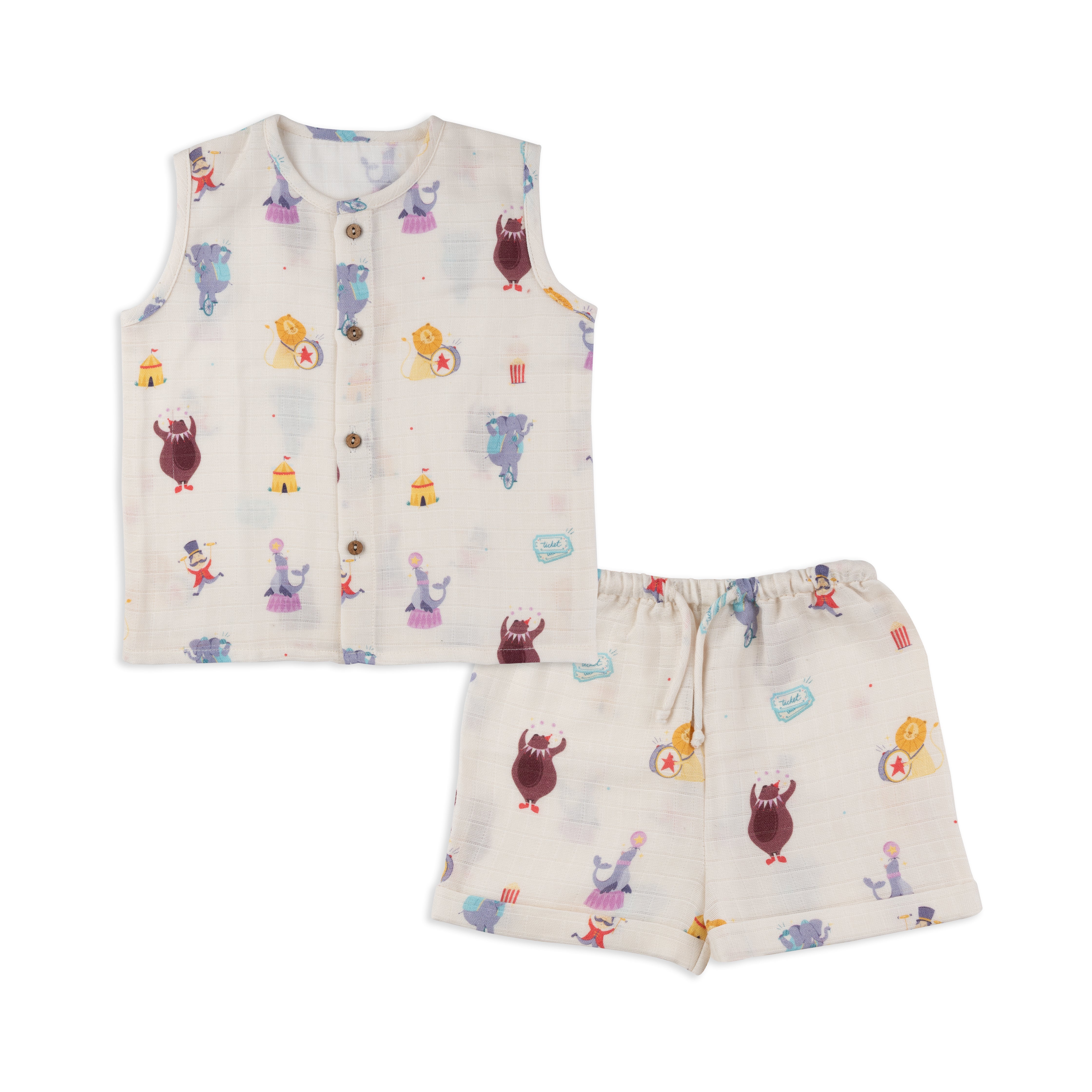 Organic Muslin Vest & Shorts Set (Set of 2)