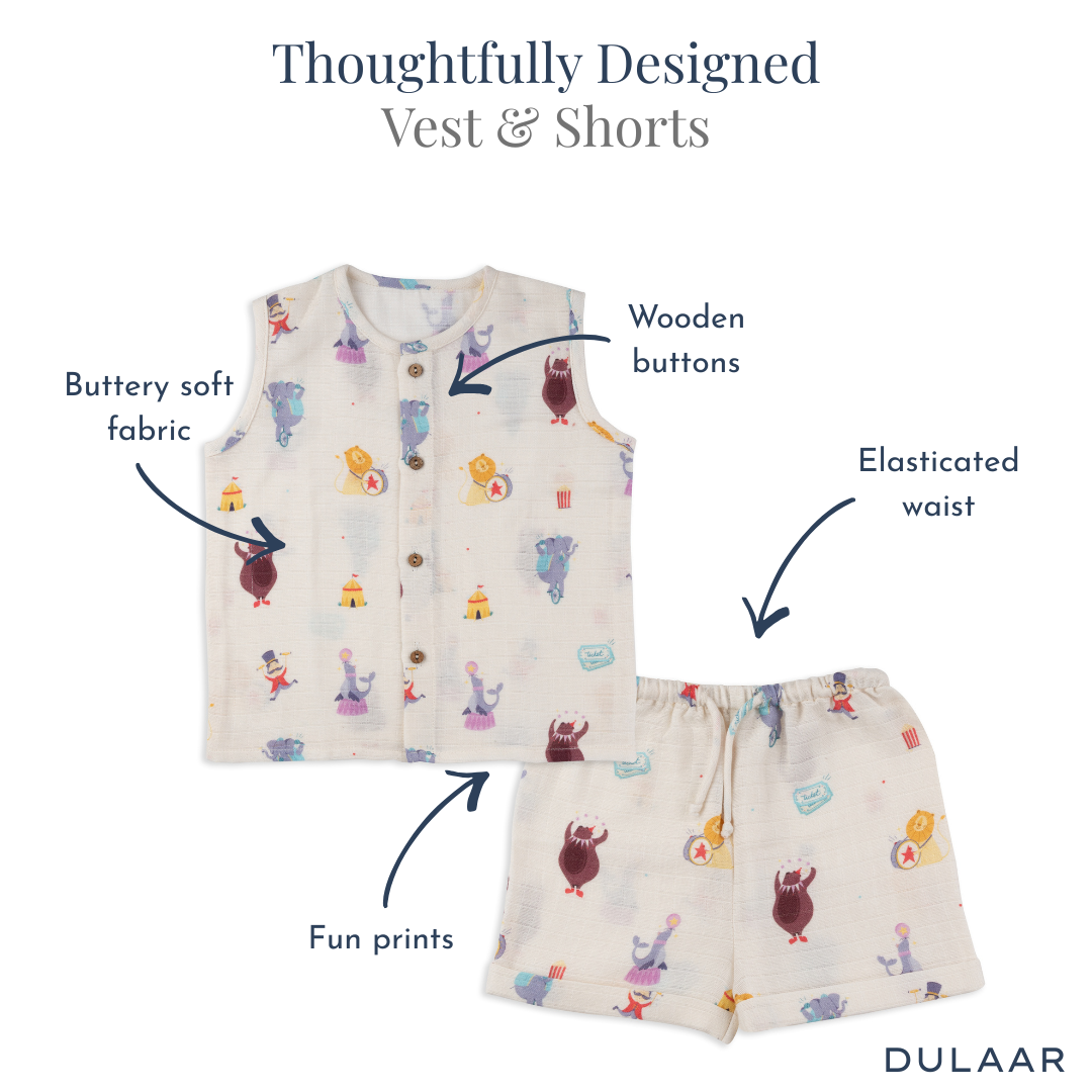 Organic Muslin Vest & Shorts Set (Set of 2)