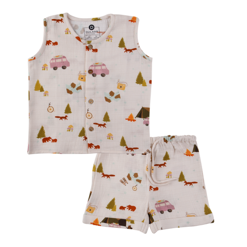 Organic Muslin Vest & Shorts Set