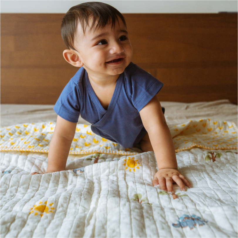 Reversible Mulmul Quilt | Hand-Block Printed