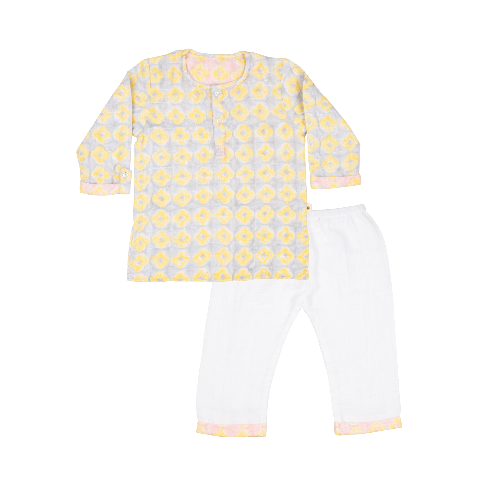 Organic Muslin Kurta Pyjama Set | Hand-Block Printed