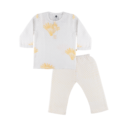 Organic Muslin Kurta Pyjama Set | Hand-Block Printed
